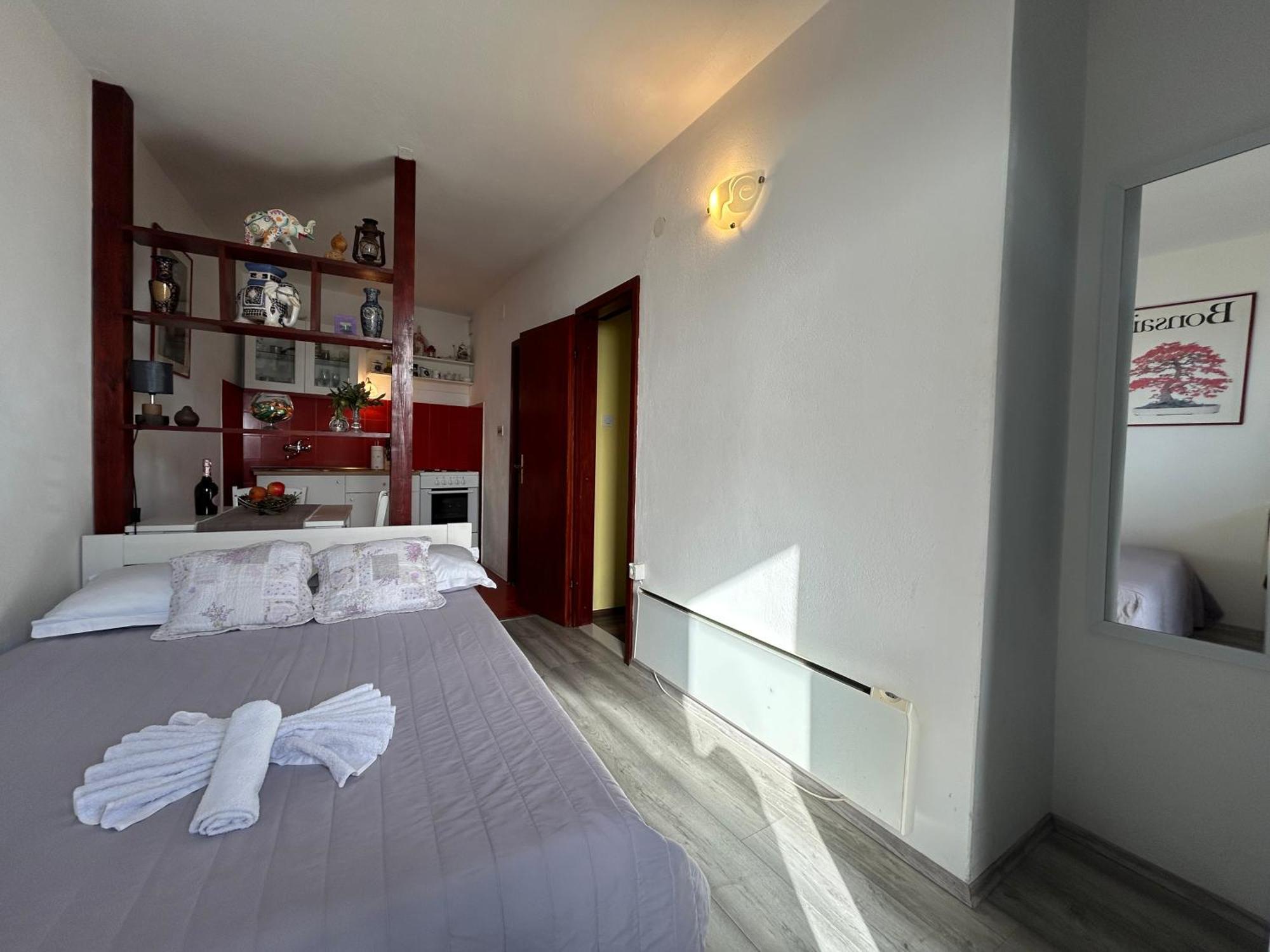 Seafront Studio Apartment+Balcony Podgora Exteriér fotografie